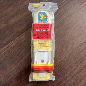 VTG Hummingbird Liquid Detergent Dishwasher Snap-on Replacement Sponges NEW